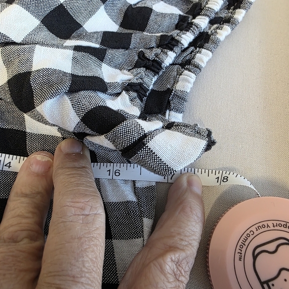 Madewell Black and White Gingham Linen Blend Blouse Size X-Small - Picture 5 of 5